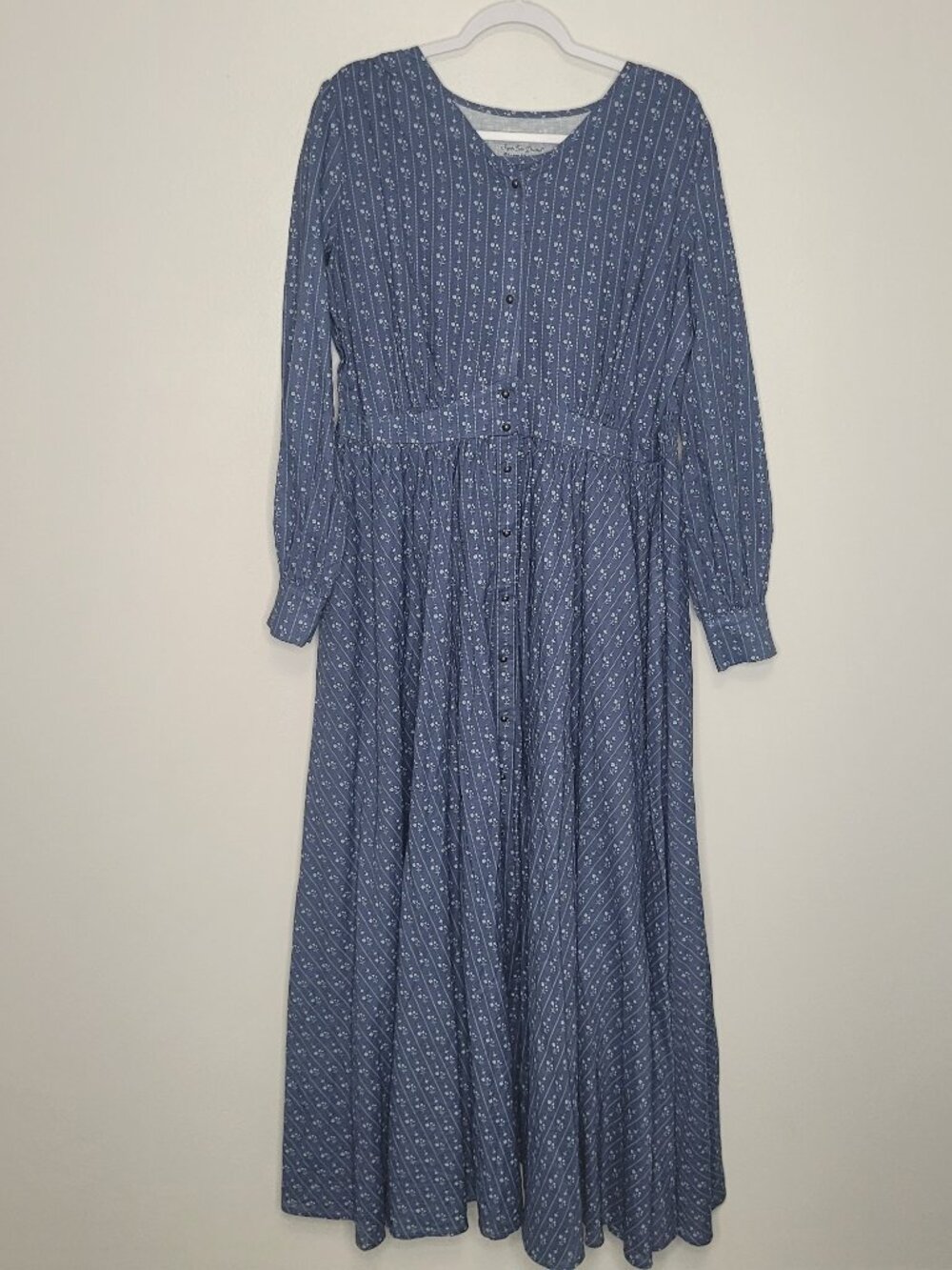 Super Cute Dresses blue tones long sleeve modest maxi tradewife church dress 1x
